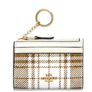 COACH MINI SKINNY ID CASE IN SIGNATURE CANVAS WITH HUNTING FISHING PLAID PRIN